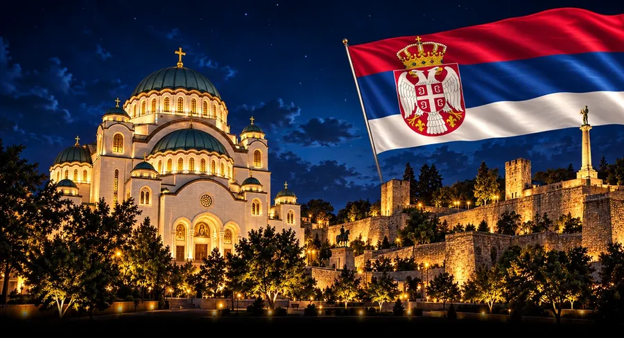 Сербия — архитектура и флаг