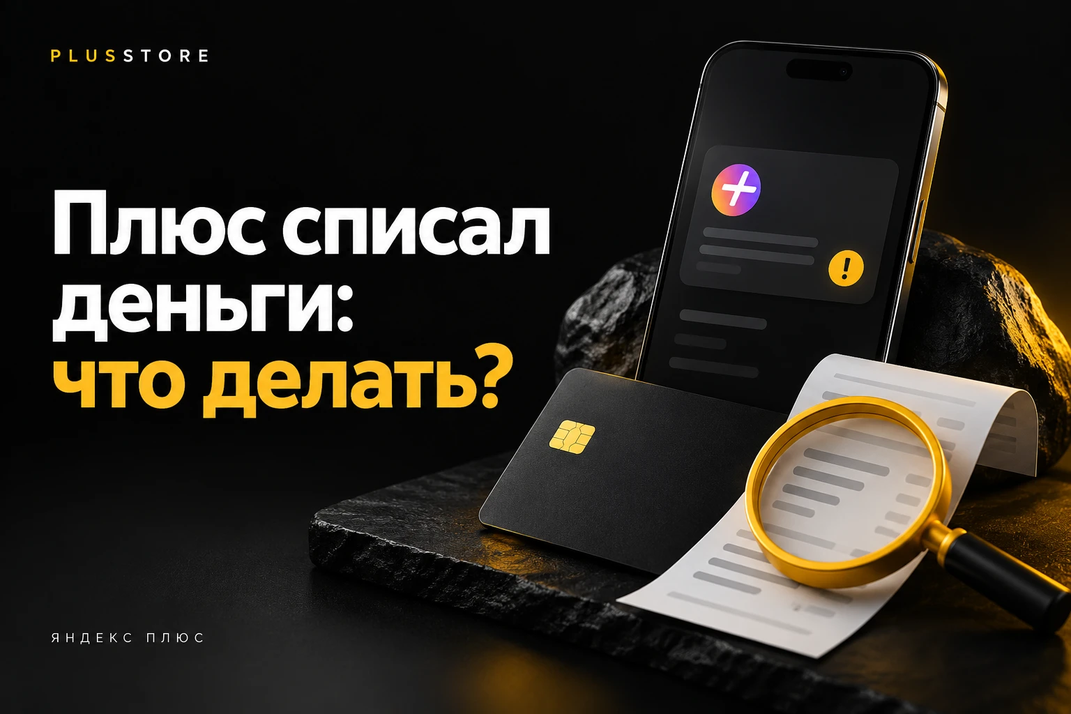 Обложка статьи «Яндекс Плюс списал деньги: почему так бывает и что делать»